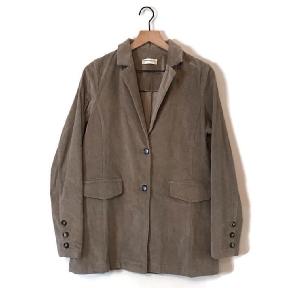 Altar’d State Beige Tan Corduroy Button Front Blazer Oversized Jacket Medium